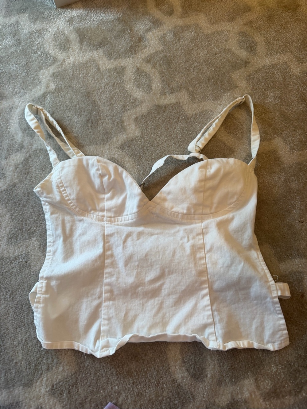 Peppermayo Ivory Structured Bustier Crop Top